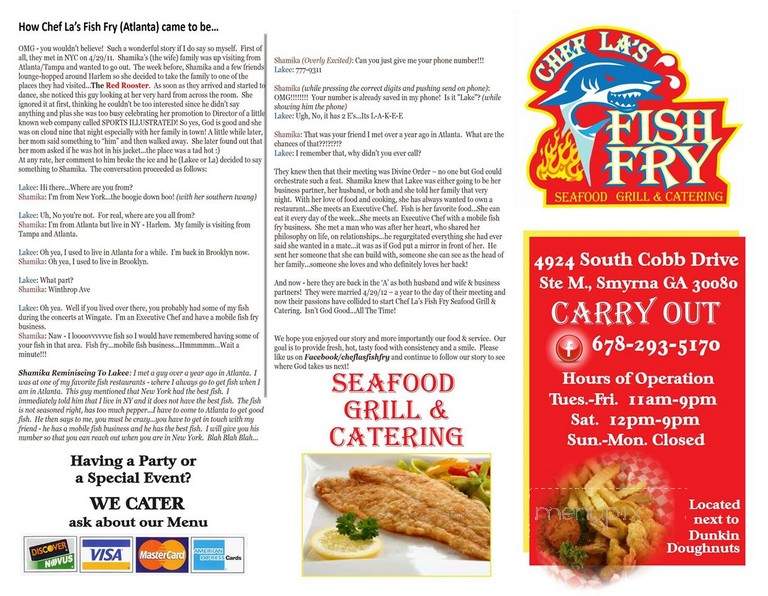 Chef La's Fish Fry - Smyrna, GA menu_pic