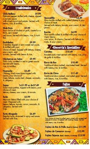 Cheverria's - Jerome, ID menu_pic