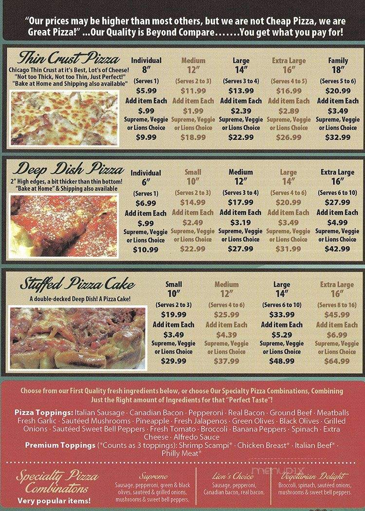 Chicago Pizza Pizzeria - Allen, TX menu_pic