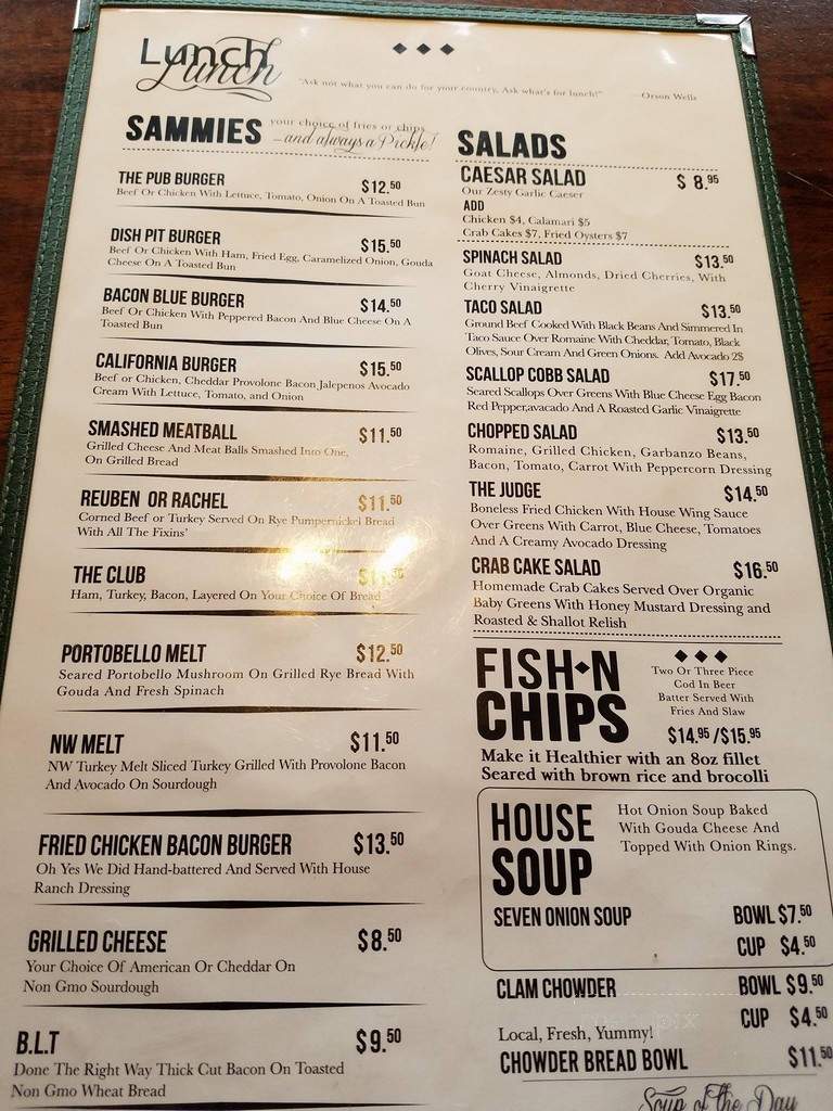 Cooper Point Public House - Olympia, WA menu_pic
