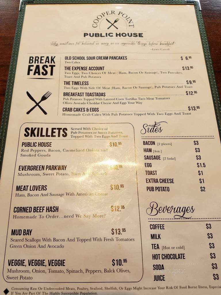 Cooper Point Public House - Olympia, WA menu_pic