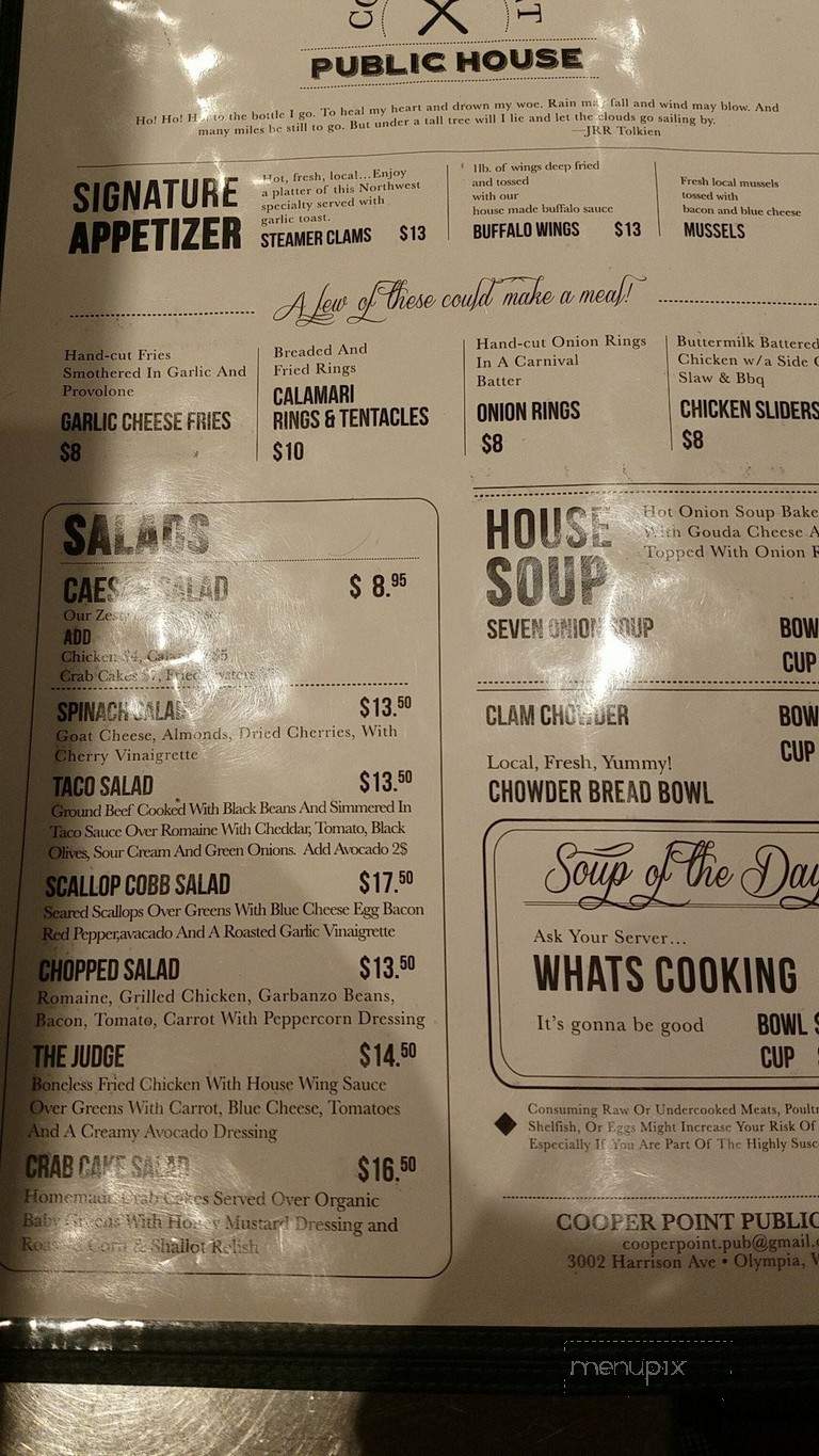 Cooper Point Public House - Olympia, WA menu_pic