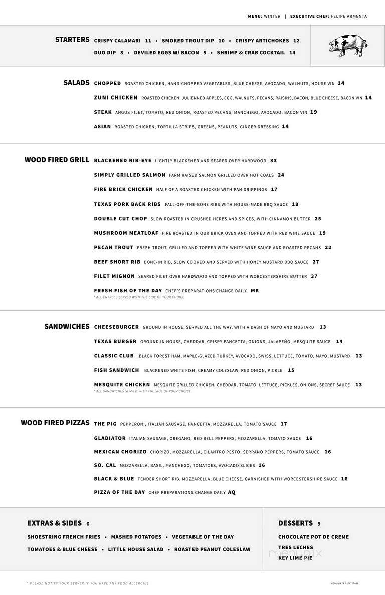 Cork and Pig - Odessa, TX menu_pic