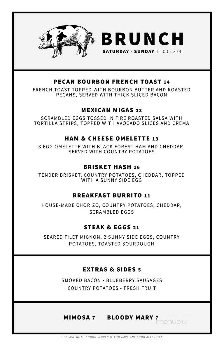 Cork and Pig - Odessa, TX menu_pic