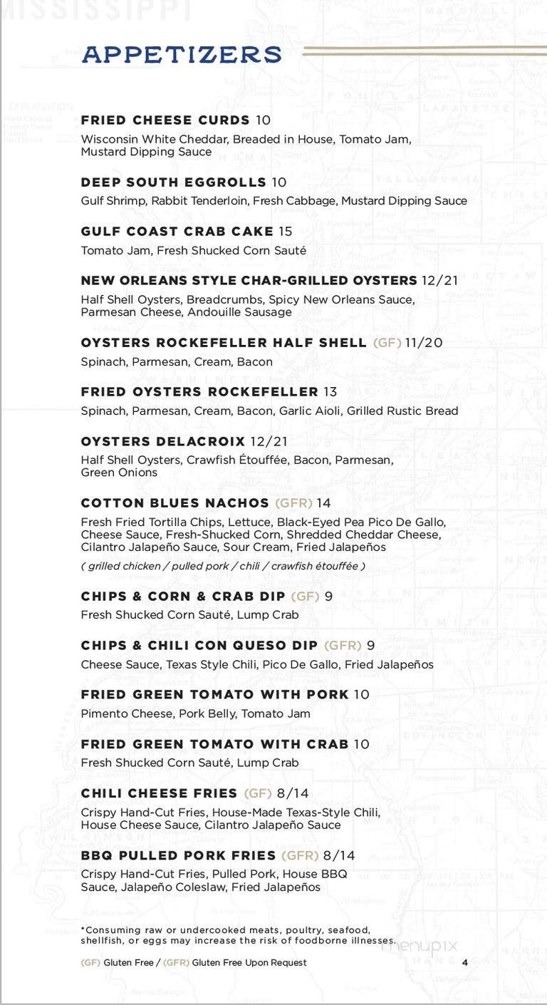 Cotton Blues - Hattiesburg, MS menu_pic