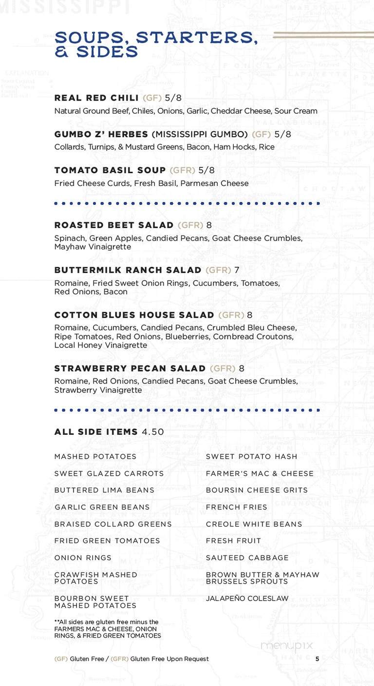 Cotton Blues - Hattiesburg, MS menu_pic