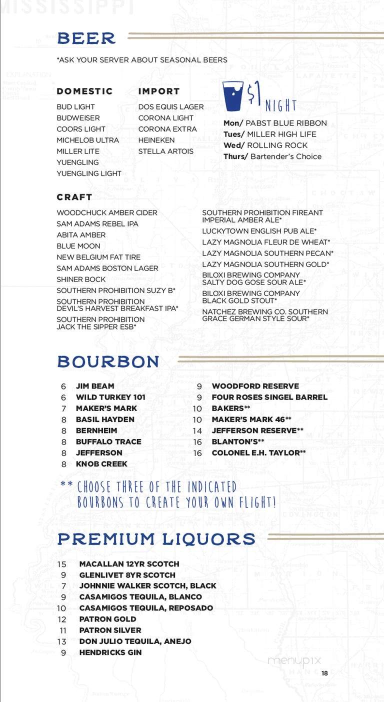 Cotton Blues - Hattiesburg, MS menu_pic