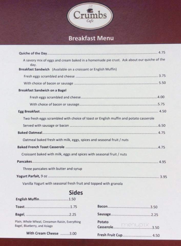 Crumbs - Mount Holly Springs, PA menu_pic