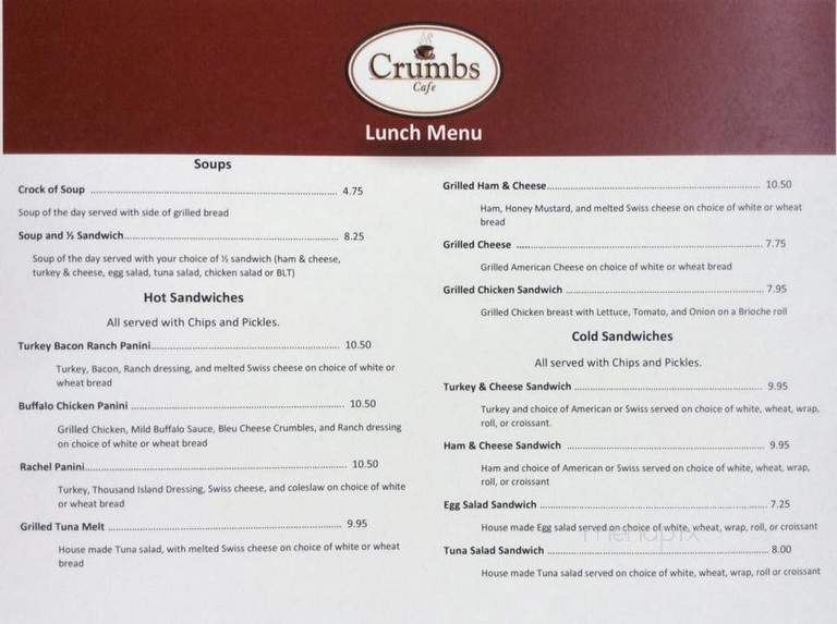 Crumbs - Mount Holly Springs, PA menu_pic