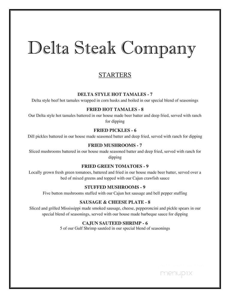 Delta Steak Company - Oxford, MS menu_pic
