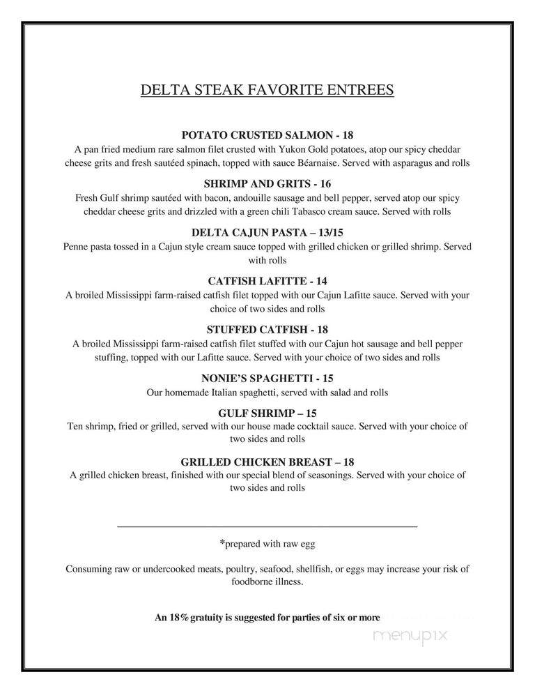 Delta Steak Company - Oxford, MS menu_pic
