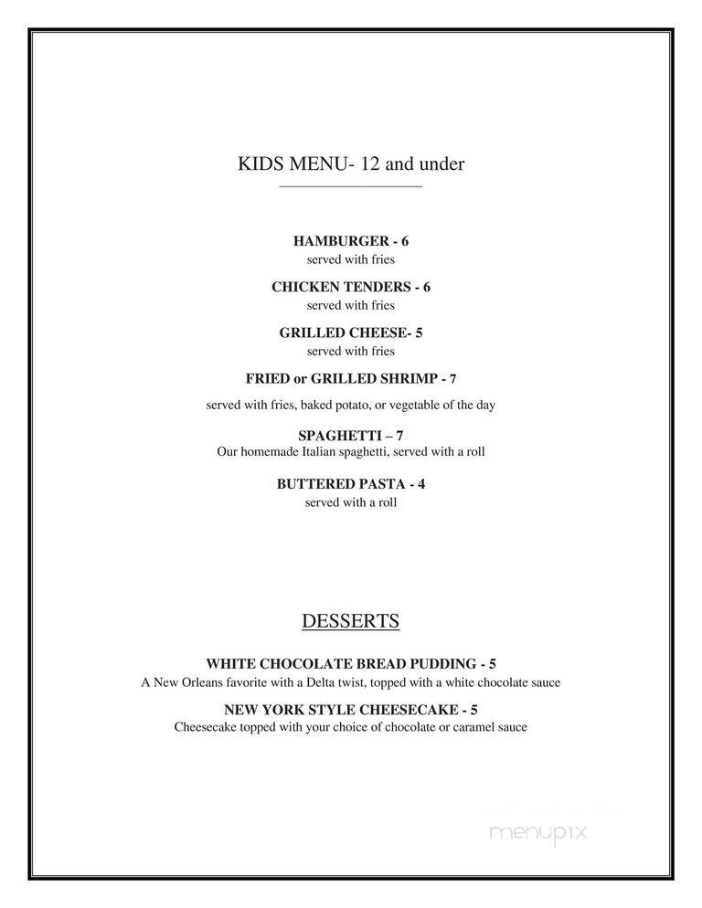 Delta Steak Company - Oxford, MS menu_pic