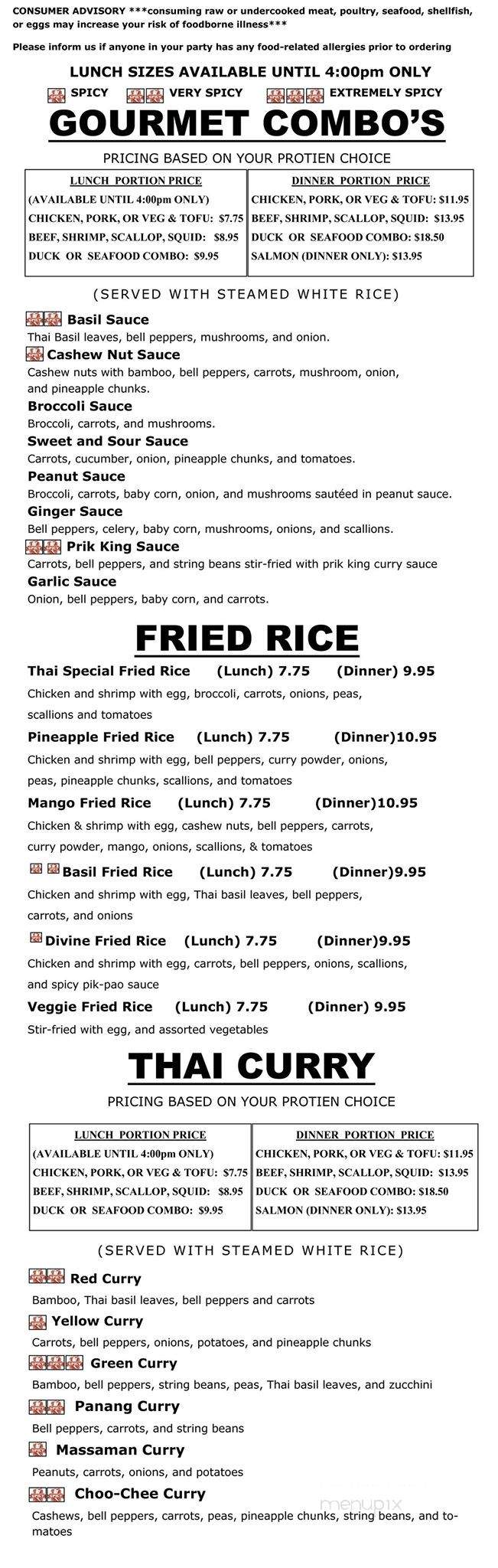 Divine Thai - Northbridge, MA menu_pic