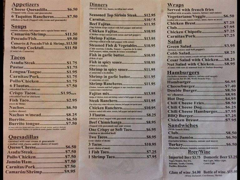 El Borrego - Borrego Springs, CA menu_pic