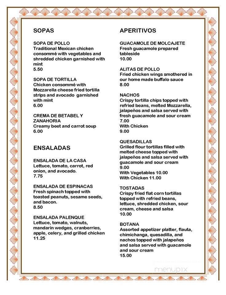 El Mariachi - Moultonborough, NH menu_pic