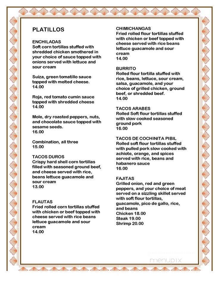 El Mariachi - Moultonborough, NH menu_pic
