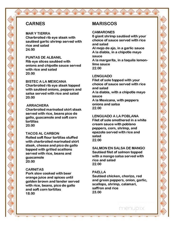 El Mariachi - Moultonborough, NH menu_pic