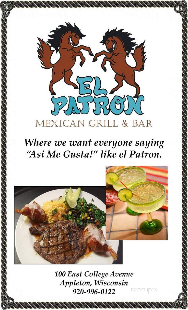 El Patron Mexican Grill and Bar - Appleton, WI menu_pic