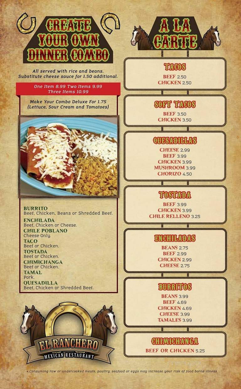 El Ranchero - Milford, OH menu_pic