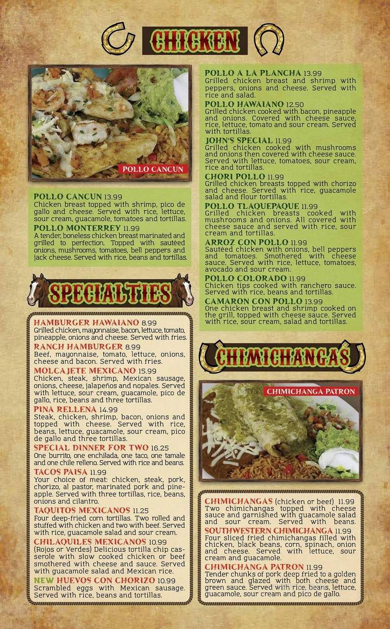 El Ranchero - Milford, OH menu_pic