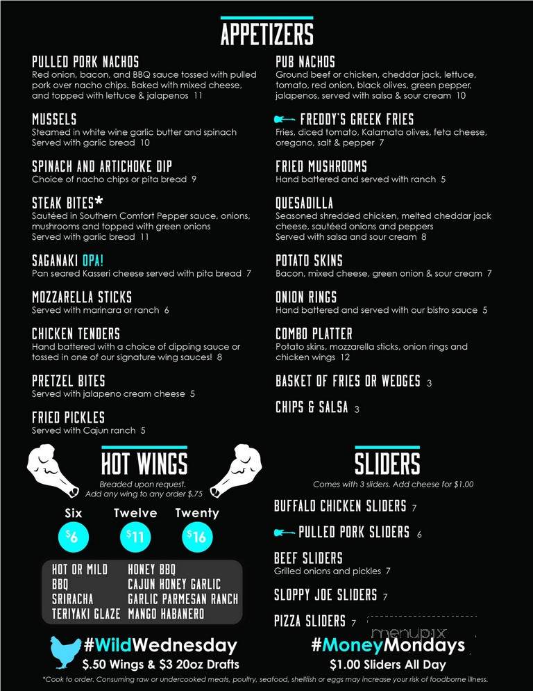 Freddy's Bar - Clinton Township, MI menu_pic