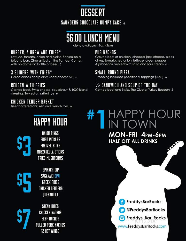 Freddy's Bar - Clinton Township, MI menu_pic