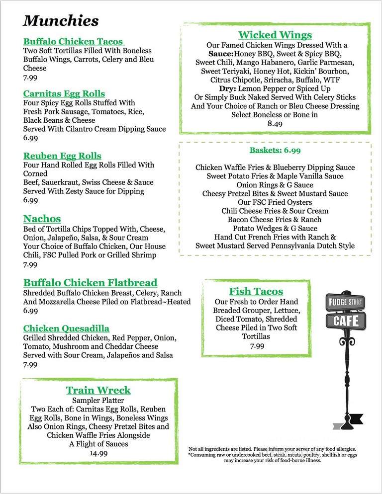Fudge Street Cafe - Covington, VA menu_pic