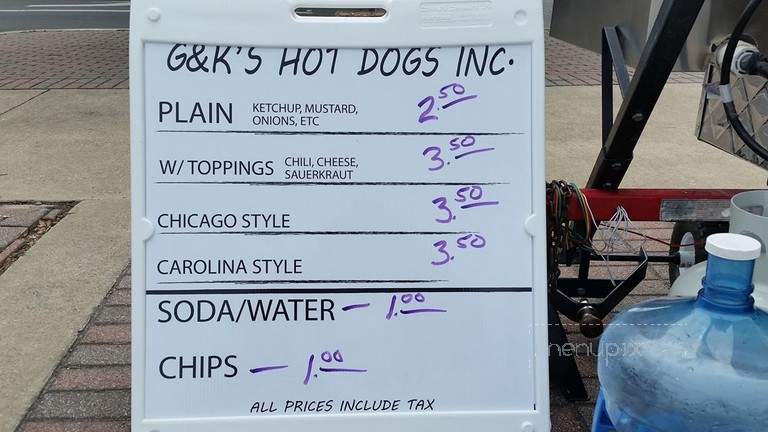 G&K's Hotdogs - Waco, TX menu_pic