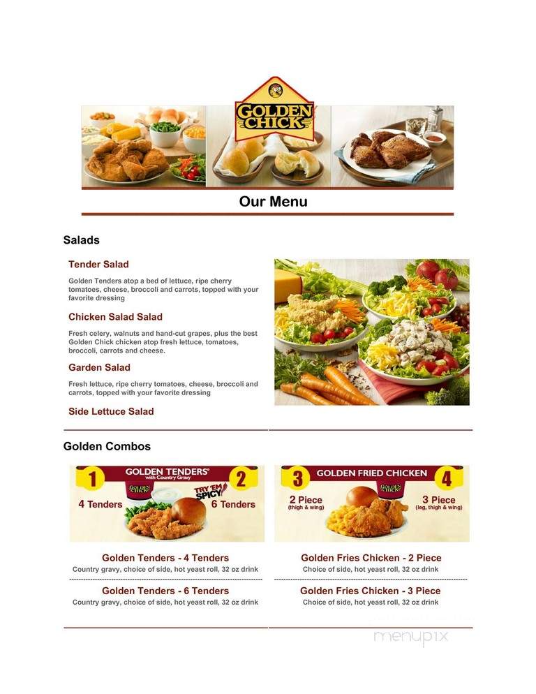 Menu of Golden Chick in Sumter, SC 29150
