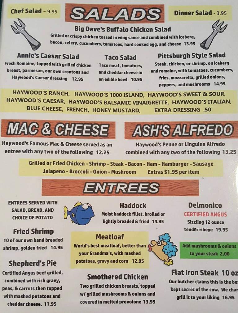 Haywood's On The Green - Mill Hall, PA menu_pic