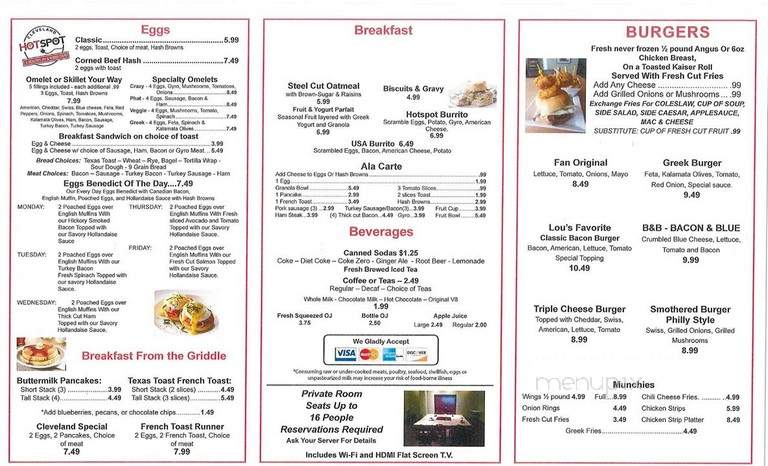 Hotspot Cafe - Cleveland, OH menu_pic