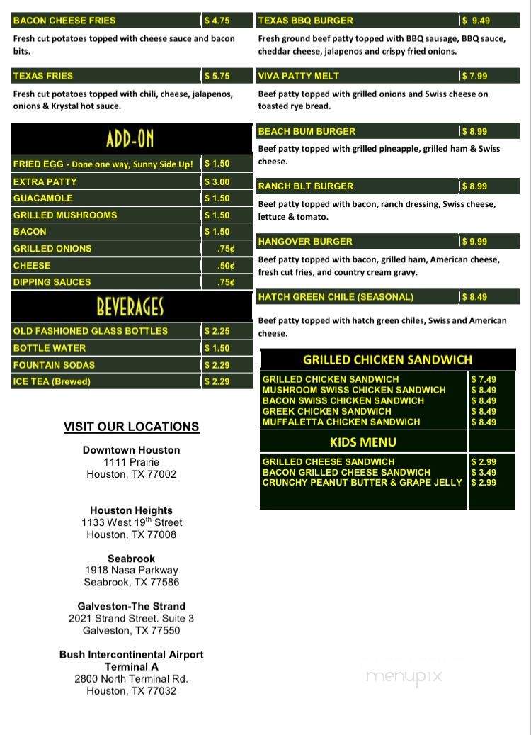 Hubcap Grill - Kemah, TX menu_pic