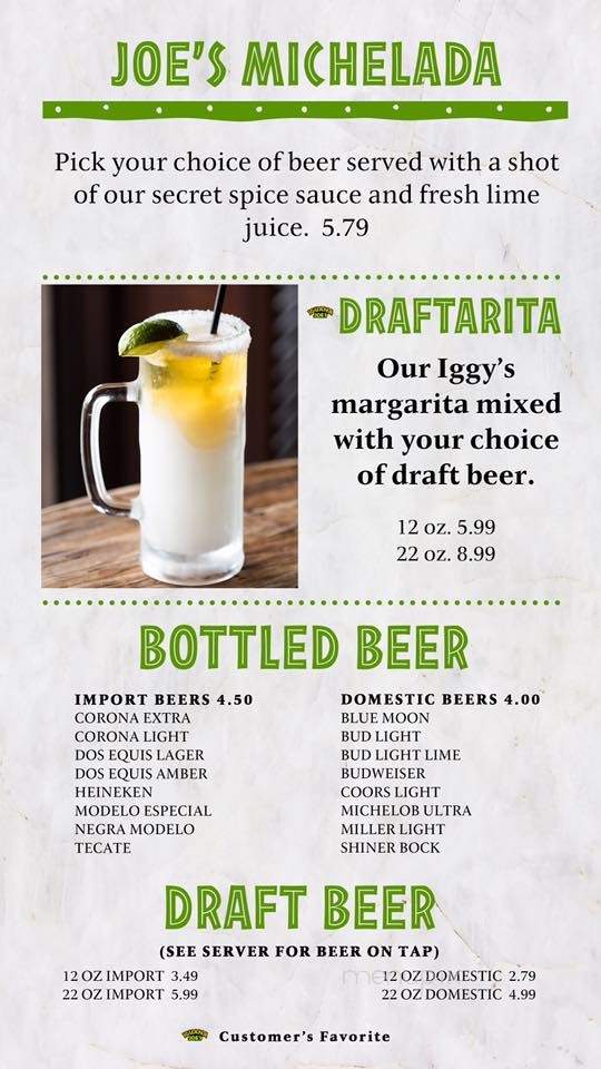 Iguana Joes - Humble, TX menu_pic