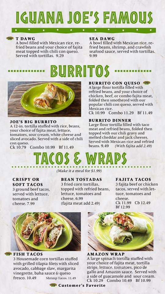 Iguana Joes - Humble, TX menu_pic