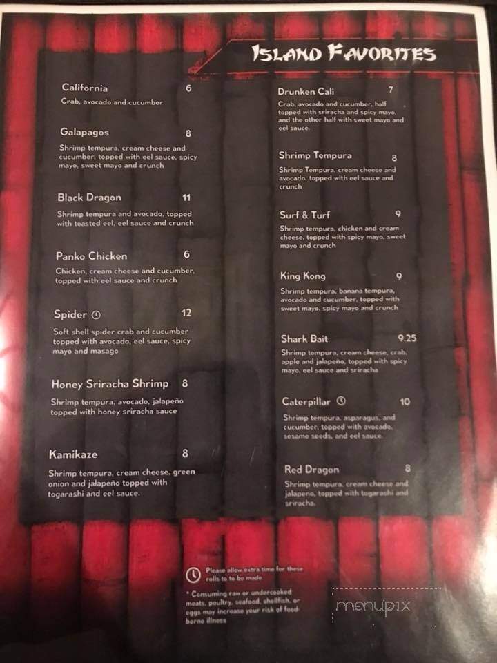 Island Sushi Buffet - Appleton, WI menu_pic