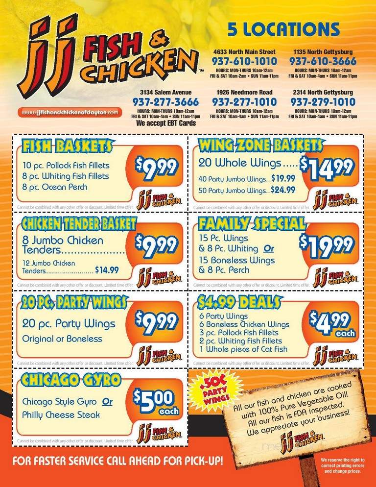 J & J Fish & Chicken - Dayton, OH menu_pic