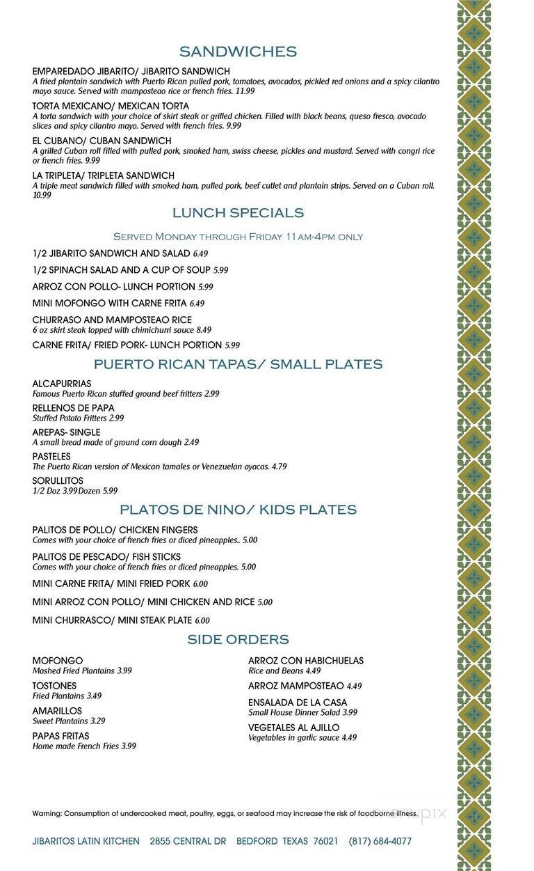 Jibaritos' - Bedford, TX menu_pic
