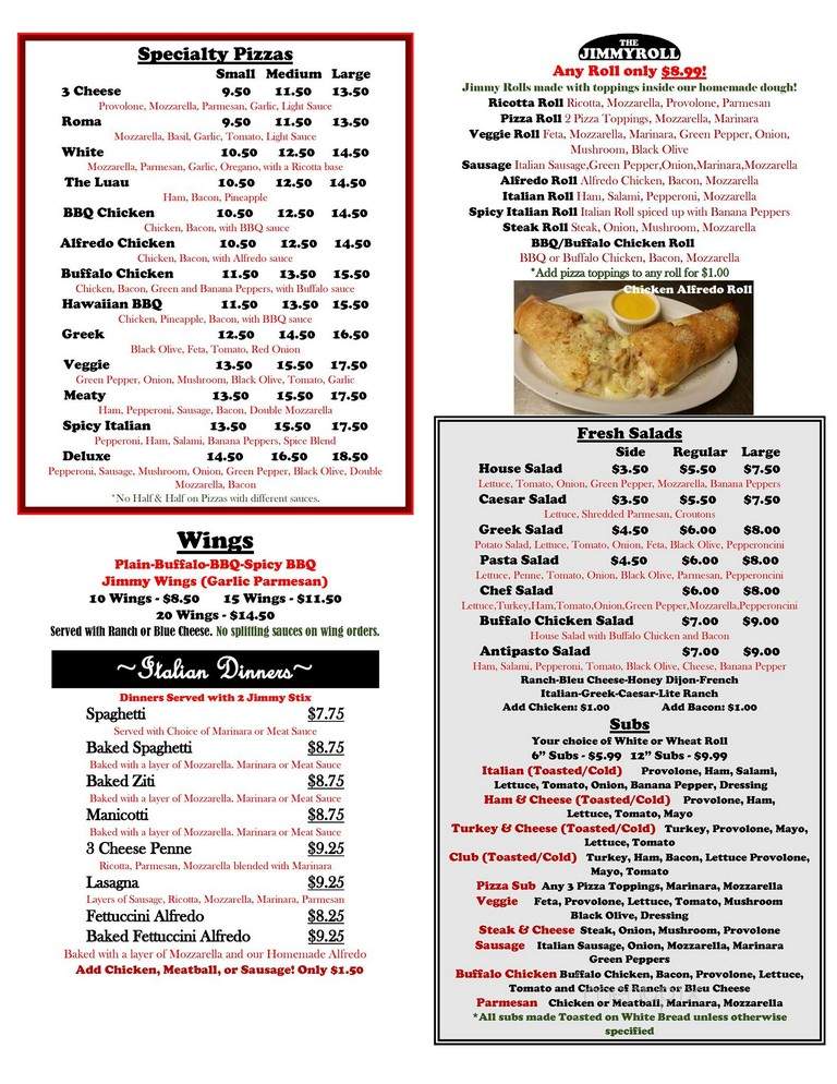 Jimmy Stix - Carmel, IN menu_pic