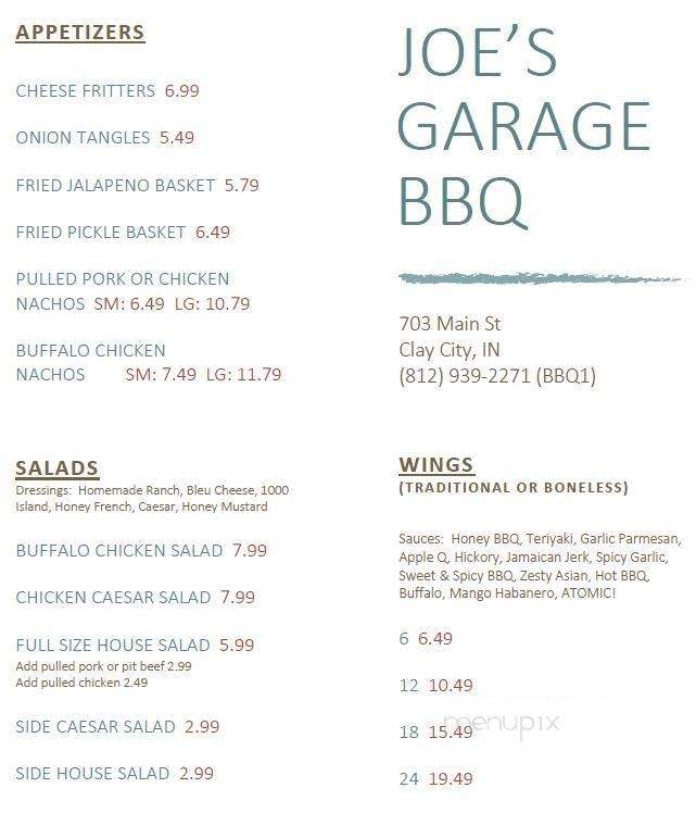 Joe's Garage BBQ & Bakery - Clay City, IN