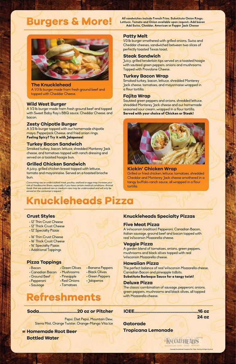 Knuckleheads Bar & Grill - Baraboo, WI menu_pic
