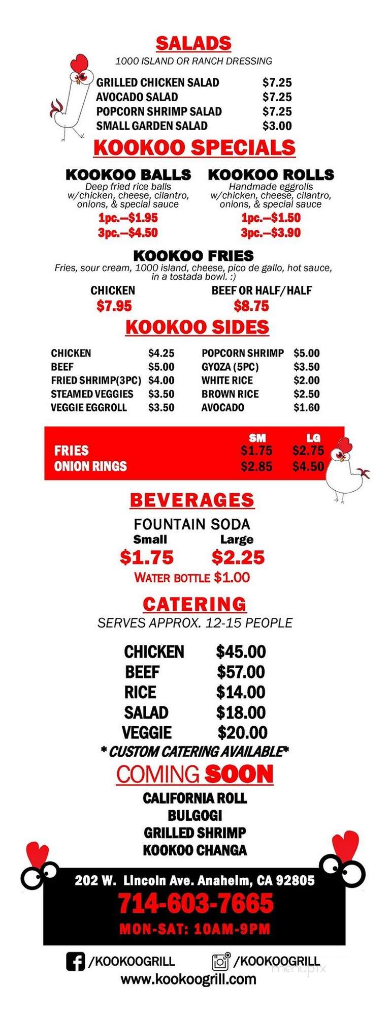 Kookoo Grill - Bellflower, CA menu_pic