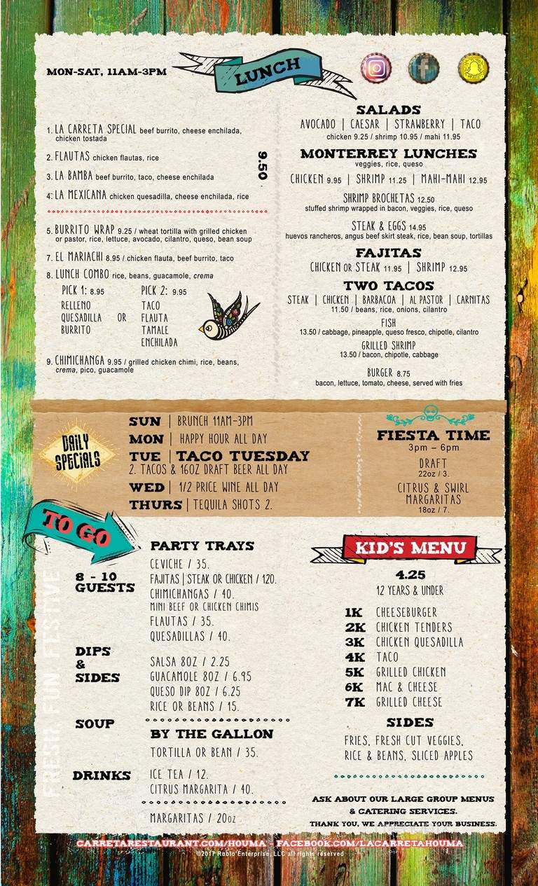 La Carreta of Houma - Houma, LA menu_pic