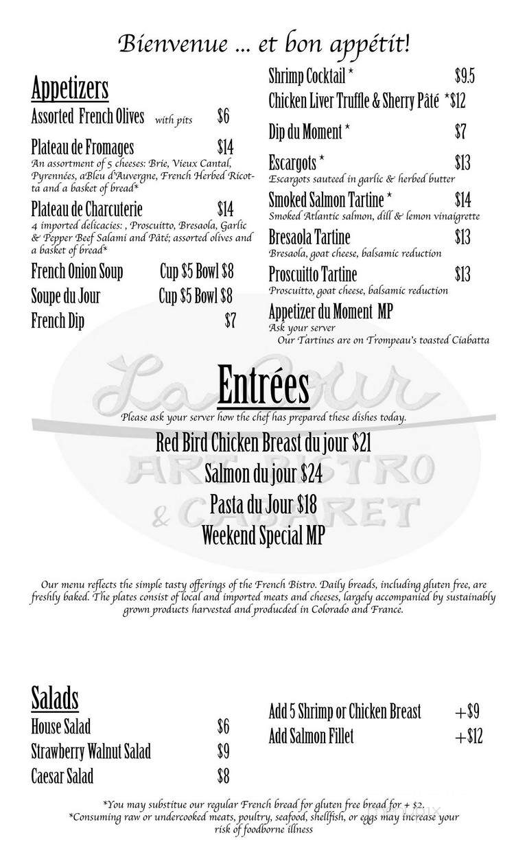 La Cour Denver's Art Bar - Denver, CO menu_pic
