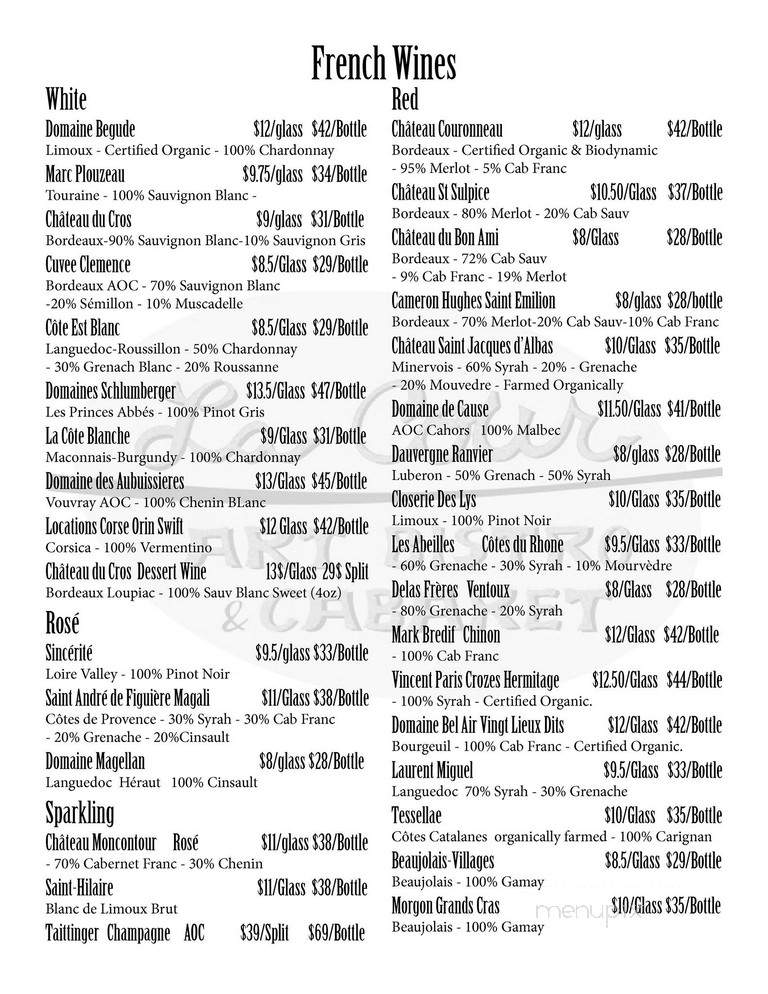 La Cour Denver's Art Bar - Denver, CO menu_pic