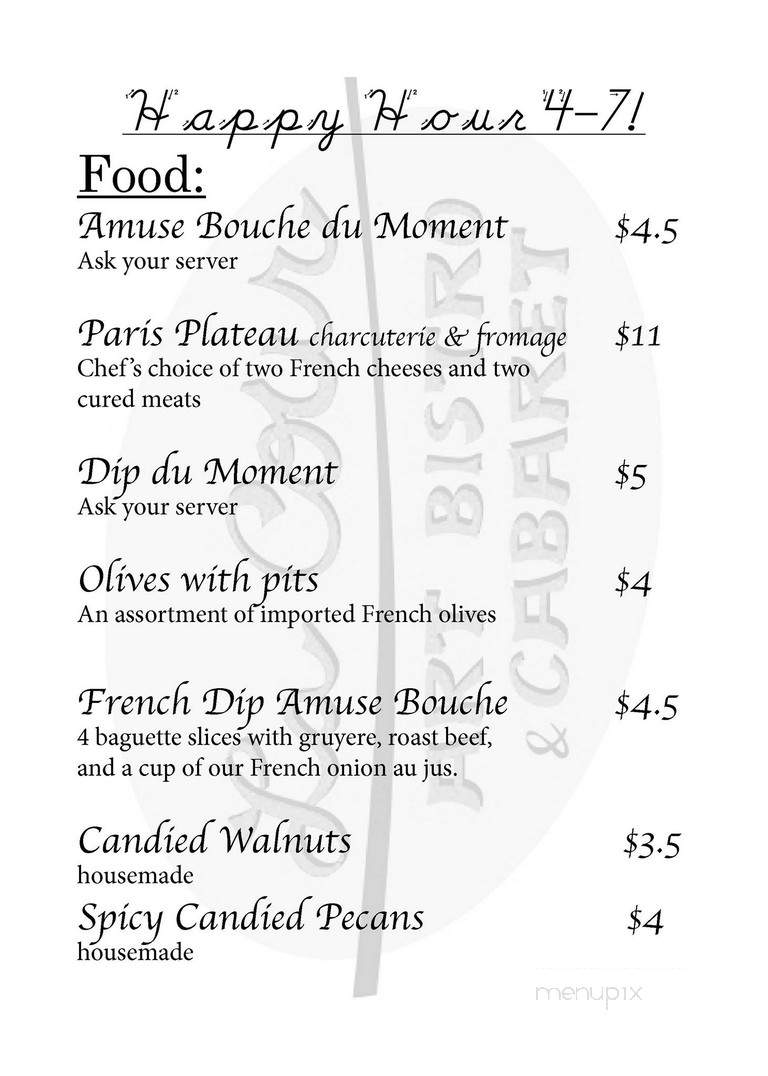 La Cour Denver's Art Bar - Denver, CO menu_pic