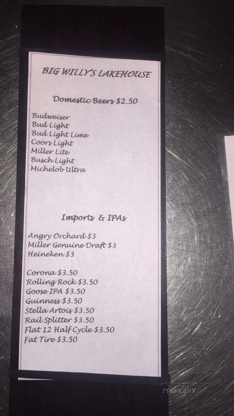 Lakeside Tavern Food & Spirits - Cloverdale, IN menu_pic