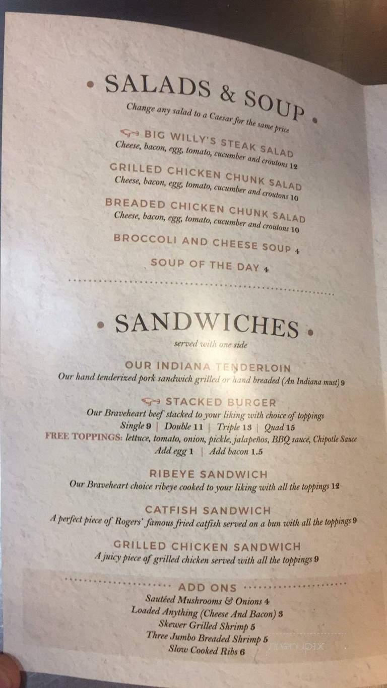 Lakeside Tavern Food & Spirits - Cloverdale, IN menu_pic