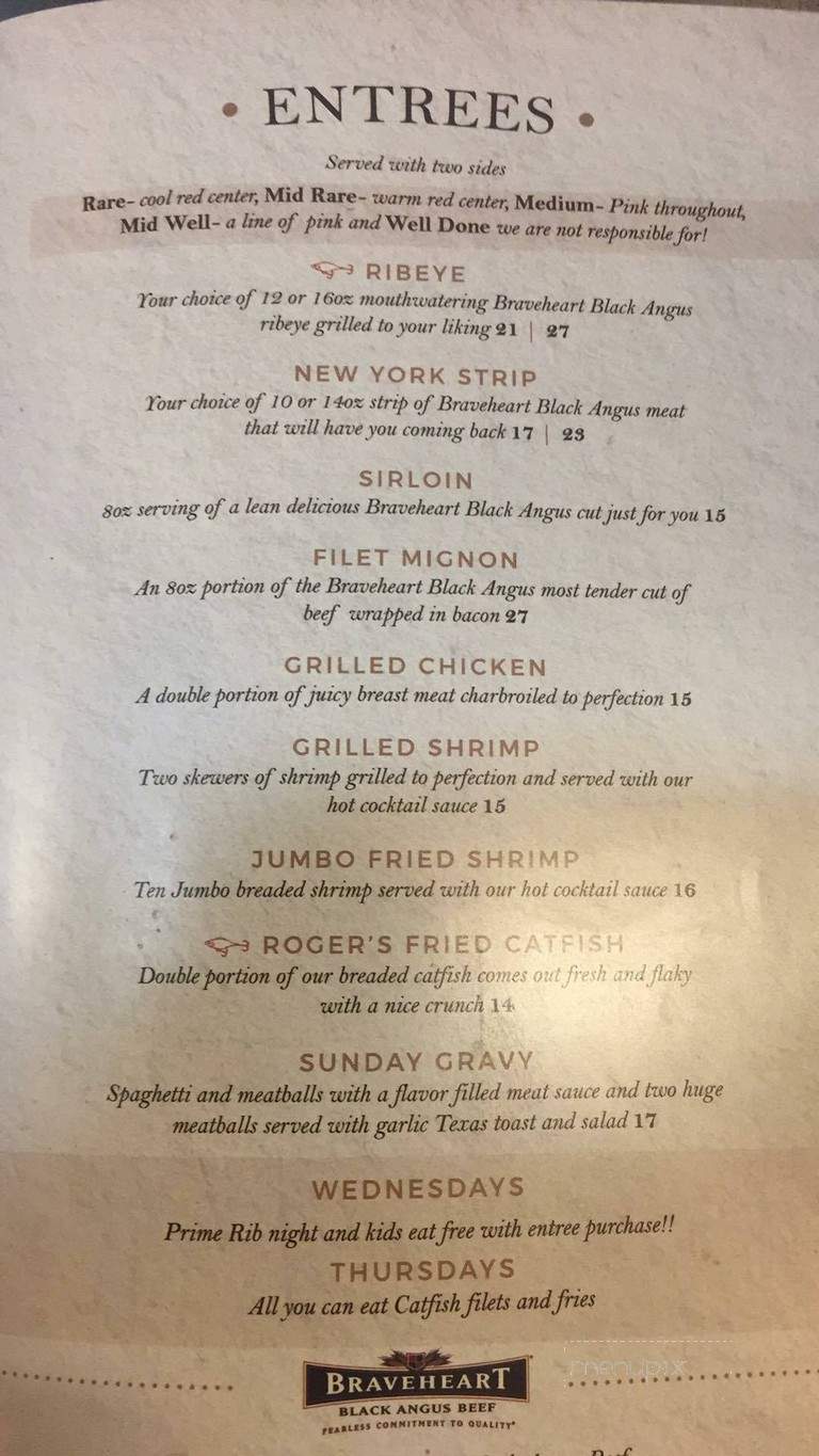 Lakeside Tavern Food & Spirits - Cloverdale, IN menu_pic
