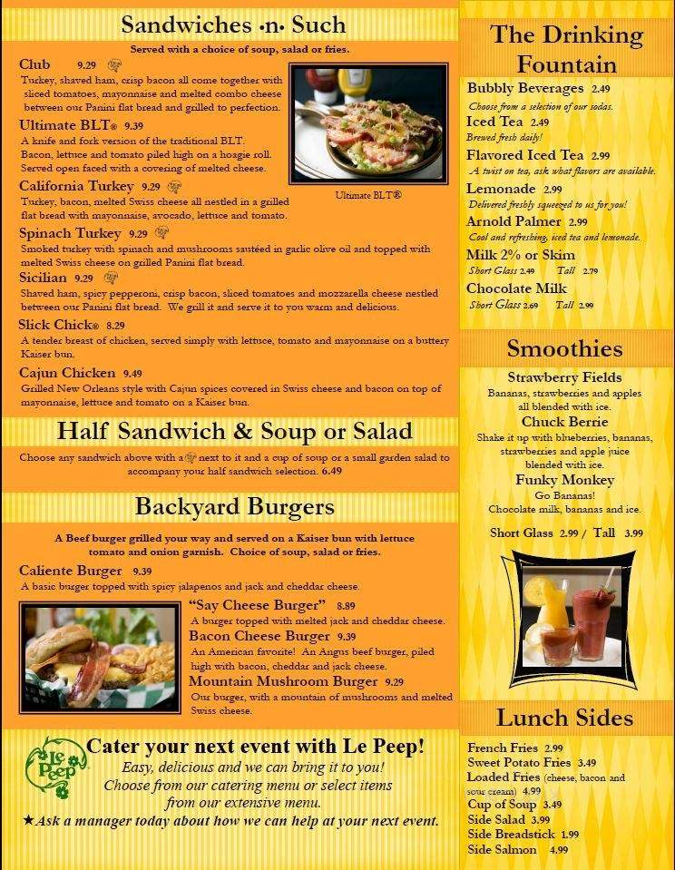 Le Peep Cafe - Columbia, SC menu_pic