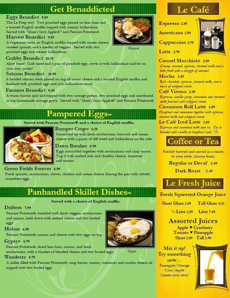 Le Peep Cafe - Columbia, SC menu_pic